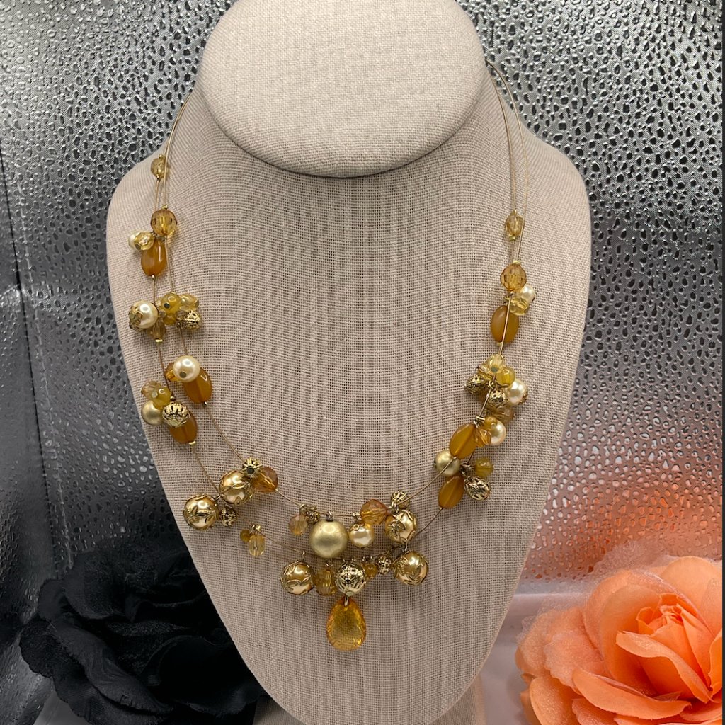 10.22.23.4- Beautiful Fall Foilage Wire Necklace